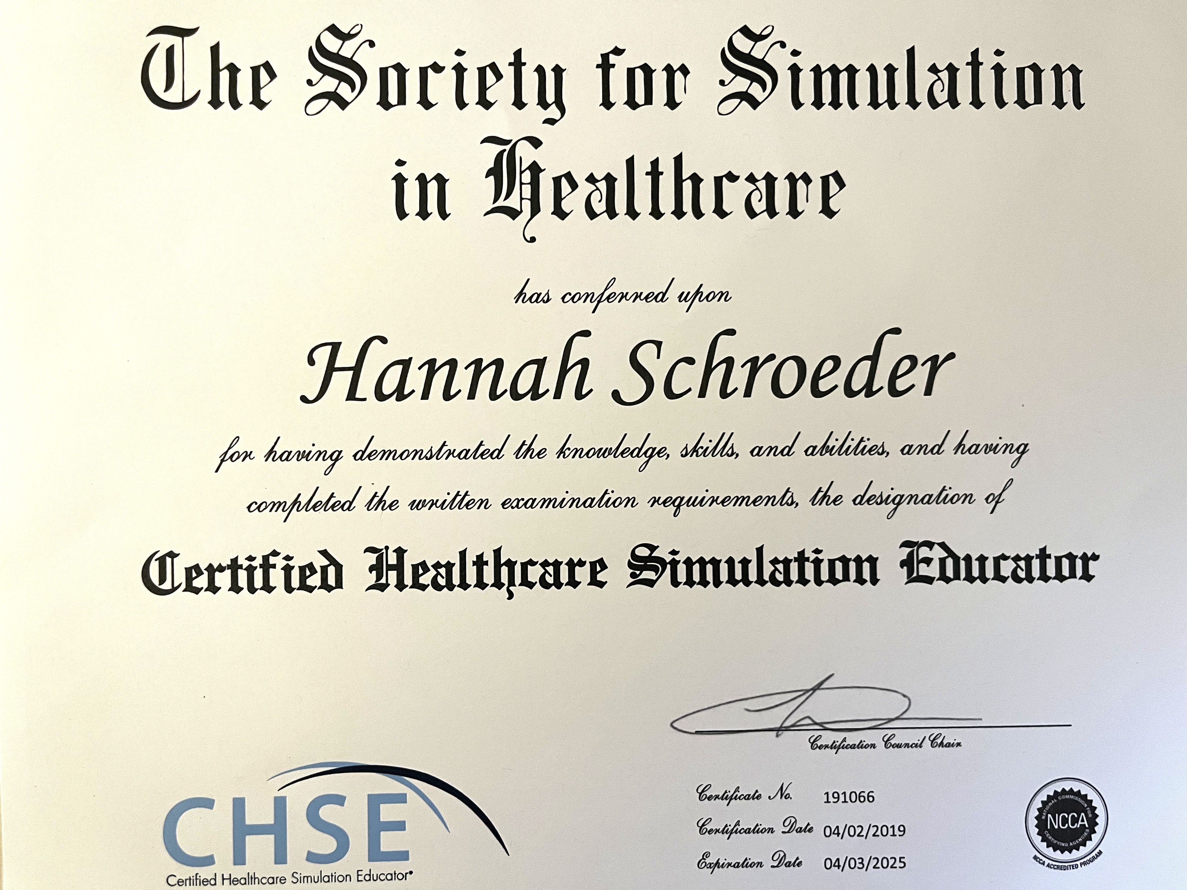 SSiH Certified Healthcare Simulation Educator